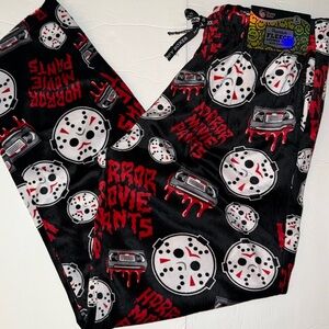 Happy Boxer Men's Christmas Minky Fleece Sleep Pajama Pants Horror Movie Sz L